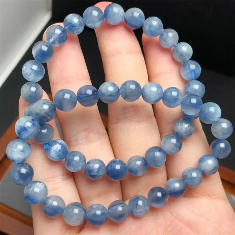 7.5MM Natural Kyanite Bracelet Fashion Crystal Gemstone Woman Amulet Jewelry Healing Healing Gift 1pcs