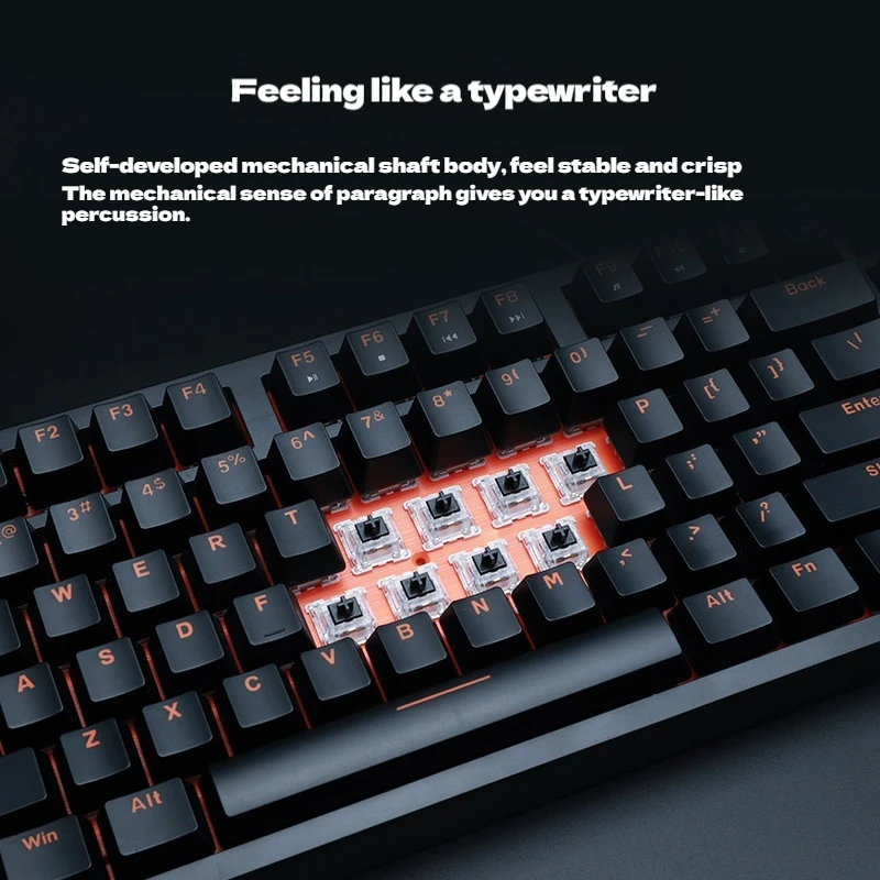 Dareu DK100 Mechanical Keyboard 87-Key Blue Black Tea Switches Gaming Desktop Laptop External Keyboard For Consumer Electronics