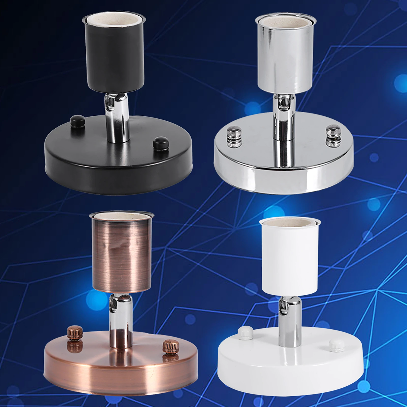 E27 Light Bulb Socket Modern Retro Ceiling Lamp Wall-Mounted Lamp Socket Convenient/Durable Can Be 180° Rotation Adsorption image 4
