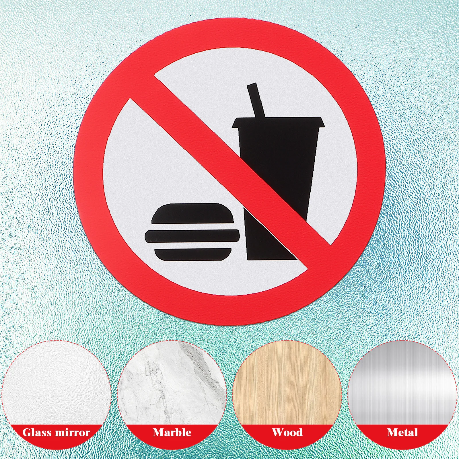 4pcs No Food Or Drink Stickers Durable Waterproof Pvc Self-Adhesive Door Wall Signs For Office Warehouse Restaurant Clean
