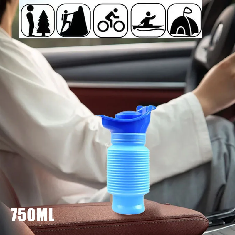 

Baby 750 Ml Emergency Urinal Portable Mini Outdoor Travel Reusable Shrink Personal Mobile Toilet Potty Pee Bottle For Kids Adult