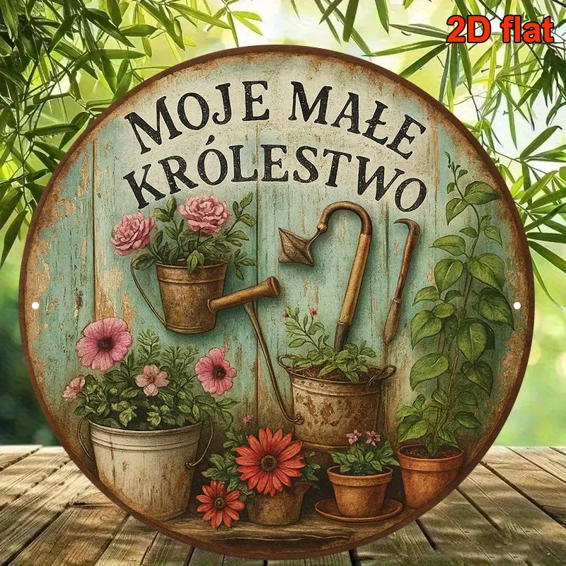 2D Flat, 1pc Vintage Garden Sign - Polish Decor with 