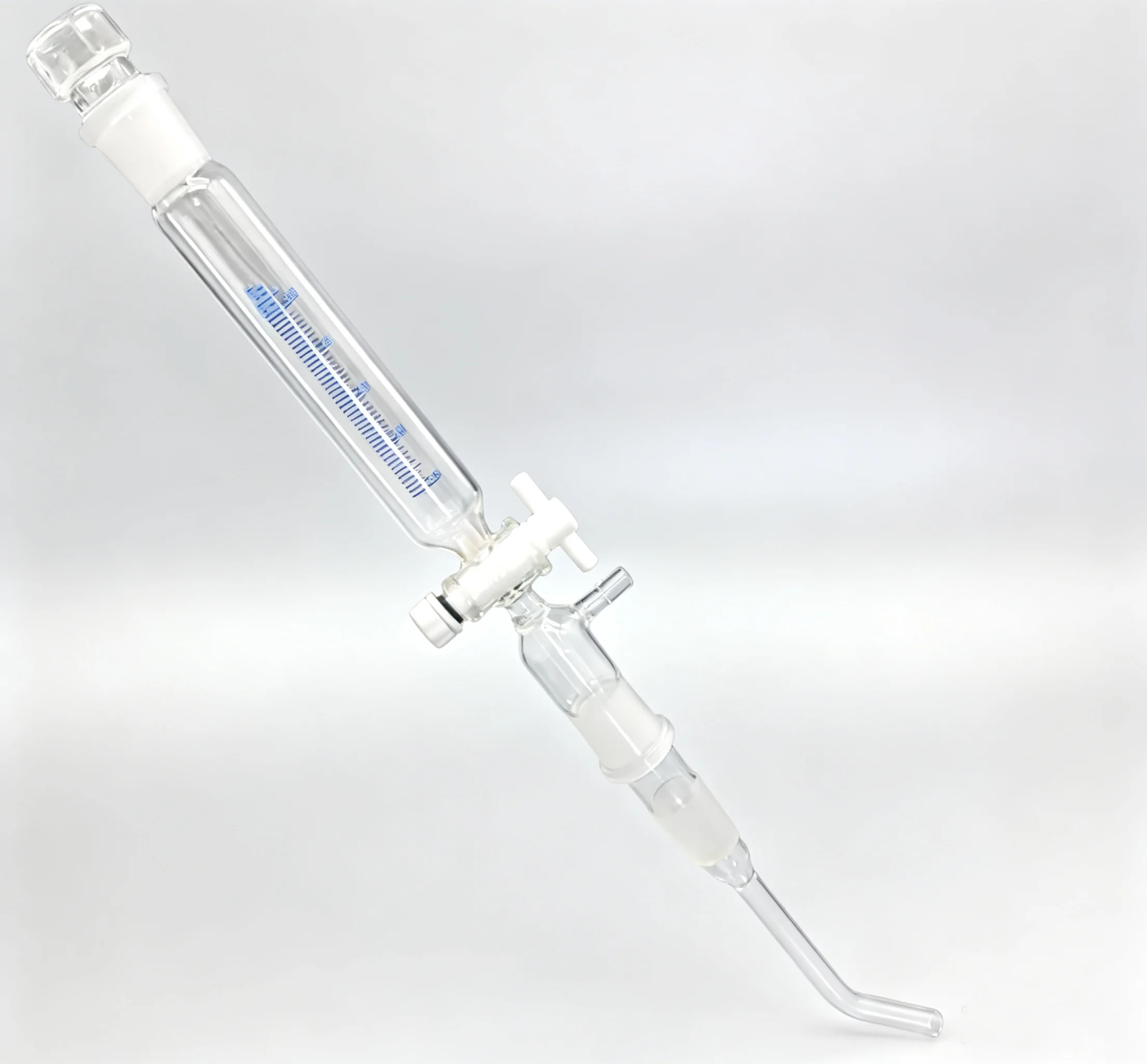 Sulfur dioxide measuring device, graduated funnel, acid-base titration method, distillation apparatus, glass nitrogen-filled dis
