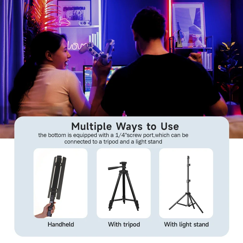 Sutefoto tw20 portátil rgb colorido vara luz portátil led varinha de luz cri 95 + 2800k-10000k fotografia estúdio lâmpada luz de vídeo
