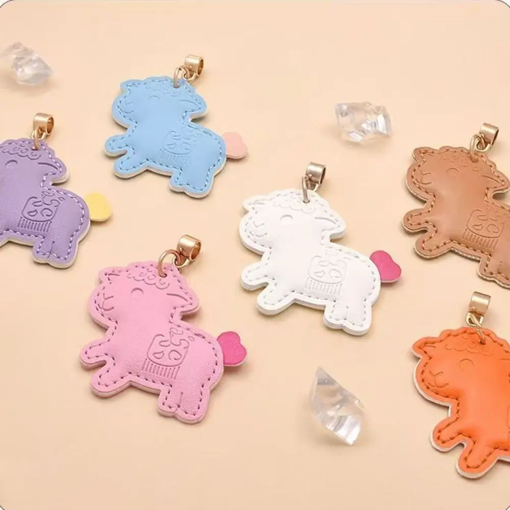 Kawaii Cartoon Pu-Lamm-Schlüsselanhänger, Leder-Zodiak-Ziegen-Anhänger, Anti-Verlust-Riemen, Ziegen-/Schaf-Taschenanhänger, Taschenhänger – Detail 6