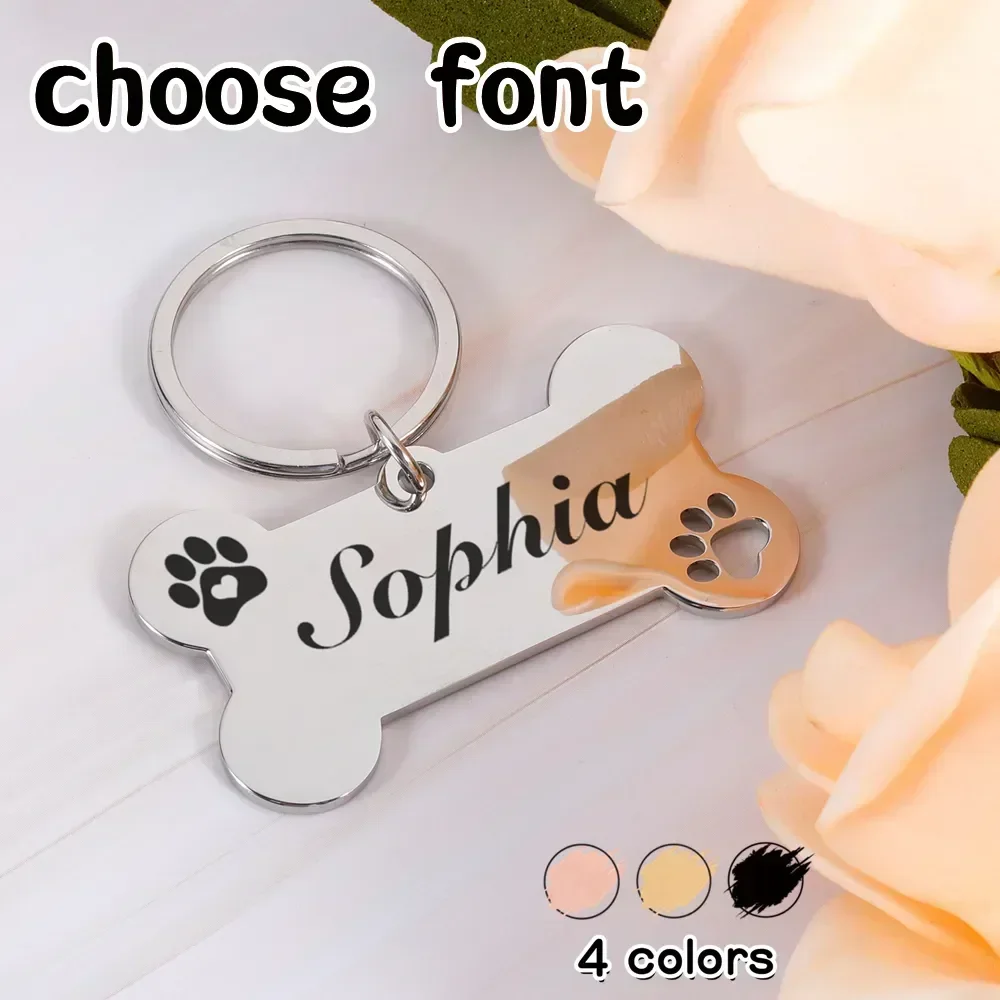 

Personalized Pet Dog Name Tags Shiny Steel Free Engraving Kitten Puppy Anti-lost Collars Tag Collar for Dogs Cats Nameplate