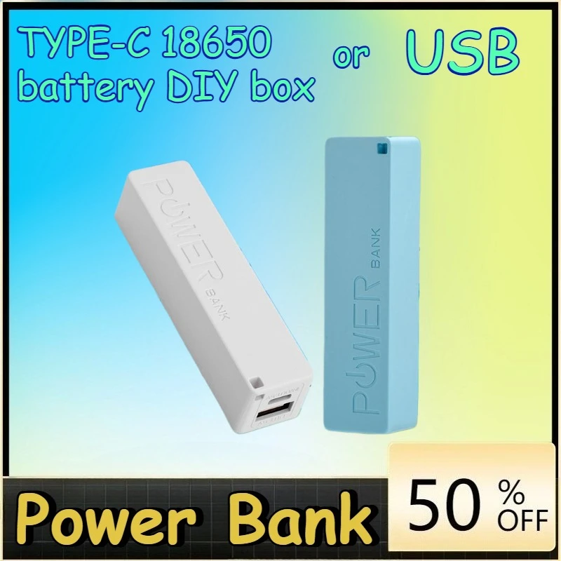 

Power Bank Battery Charger 18650 with Keychain (Without Battery) USB Type-c Portable External PowerBank