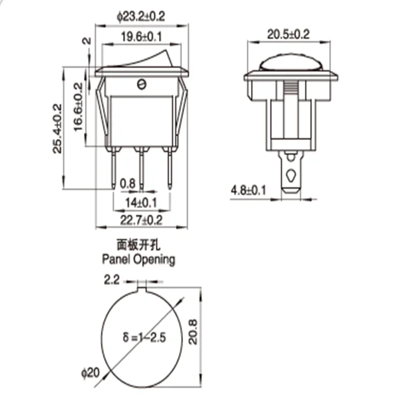 1/4pcs Car 12V 3 Pin Round Rocker Dot Boat LED Light Toggle Switch SPST ON/OFF,5A 250V/10A 125V AC