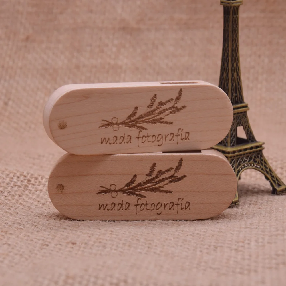 10/20/50 Buah/Lot Flash Drive USB Kayu 2.0 Pen Drive 4GB 8GB 16GB 32GB 64GB Gantungan Kunci Stik Memori Flashdisk Logo Kustom untuk Foto