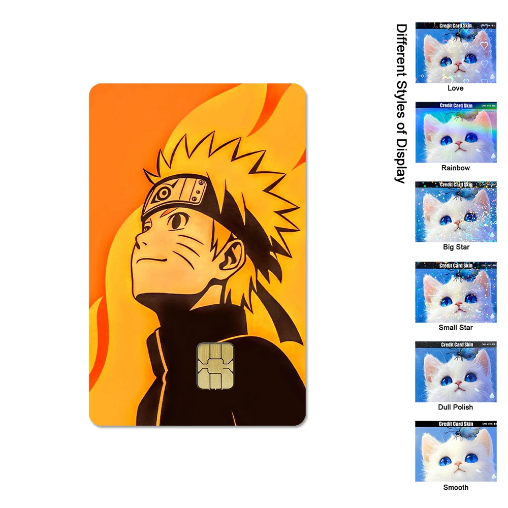 New Anime Naruto Credit Card Sticker Uchiha Sasuke Haruno Sakura PVC Matte Bank Debit Card Film Skin Cover Waterproof Gifts