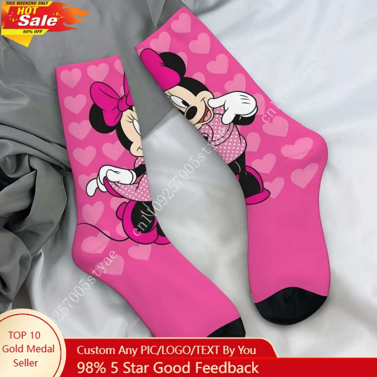 

Unisex Men Socks Minnie Mouse Stockings Autumn Funny Warm Soft Socks Graphic Outdoor Non Slip Socks