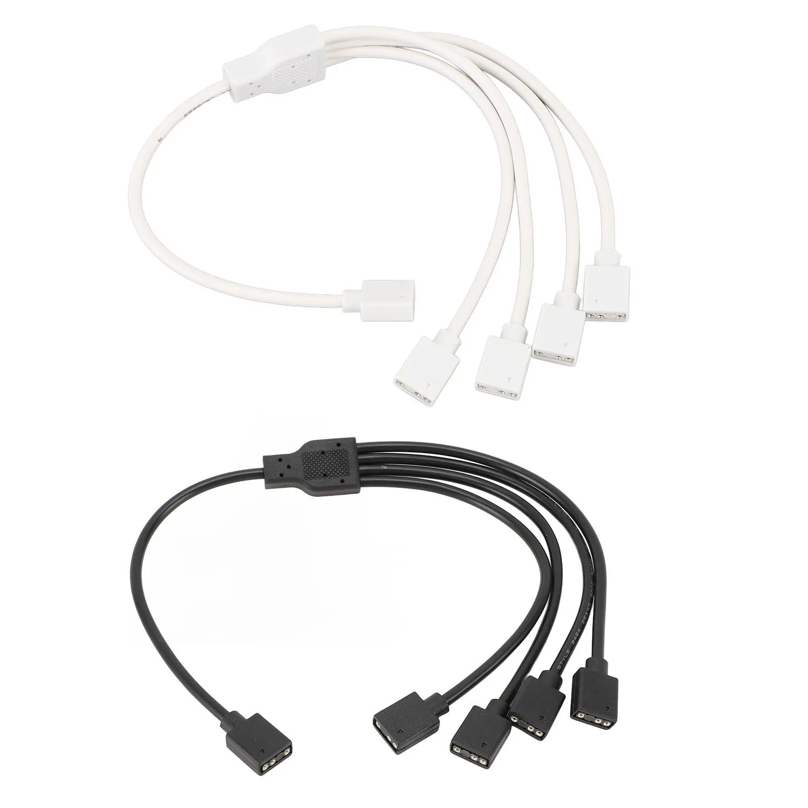 ARGB-Splitterkabel, 1 bis 4 Buchse auf Buchse, 5 V, 3-poliges RGB-Splitter-Verlängerungskabel für Computergehäuse, CPU-Kühler, 5 V ARGB-Lüfter
