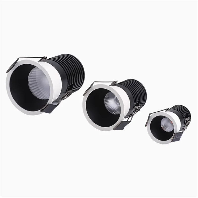 Встраиваемый светодиодный потолочный светильник 7W9W12W15W20W24W Чип OSRAM CRI 98 Потолочный светильник COB с регулируемой яркостью Антибликовый точечный светильник AC90 ~ 260V для домашнего использования