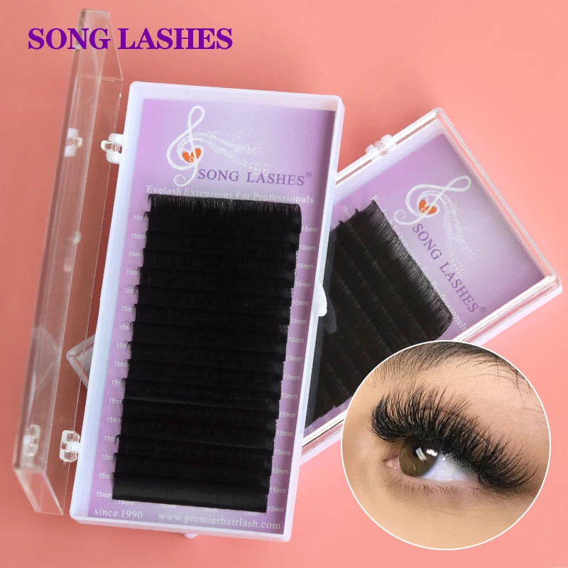 SONG LASHES Wholesale Price 16 17 18 19 20 mm Eyelash Extension Eyelash Extensions for Salon Soft Thin Tip Length Makeup