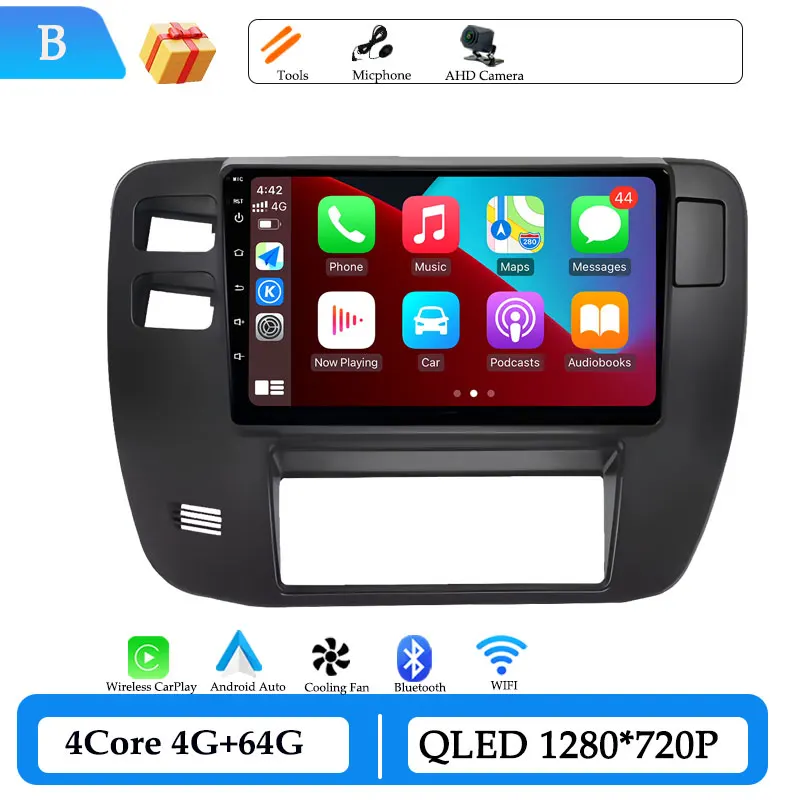 Draadloze CarPlay voor Nissan Patrol Y61 2002-2004 9 inch Android 15 GPS Navigatie Autoradio Video Multimedia Speler DSP Stereo