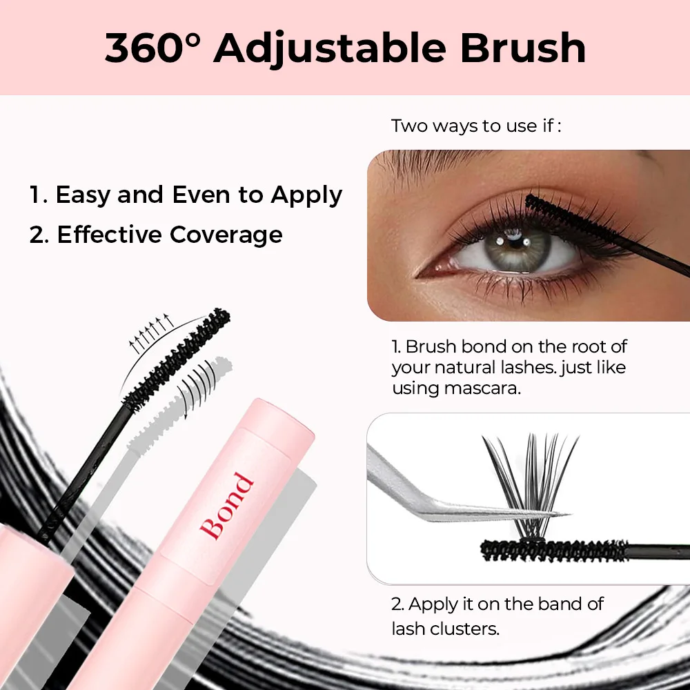 ICONSIGN démaquillant pour cils Bond & Seal Double tête rose Bond & Remover Extension de cils colle fournitures de cils outils de maquillage de beauté