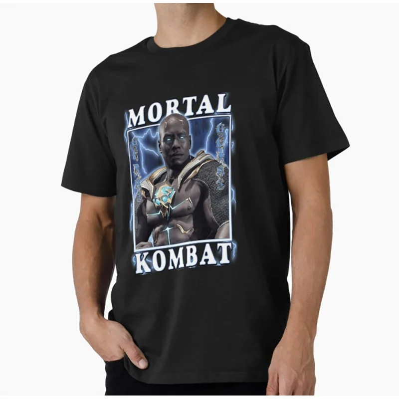

Geras MK Vintage 90's Mortal Kombat Gift tee for gamer 100% cotton printed Men's Short Sleeve Graphic T-Shirt All size tops