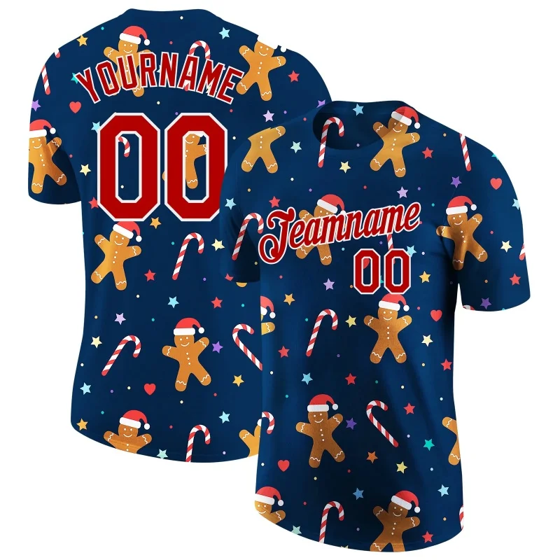 

3D Print Christmas Snowman T-Shirt For Men Customized Name Graphic Tees Summer Casual O-Neck Short Sleeve Tops Street Tee Shirts