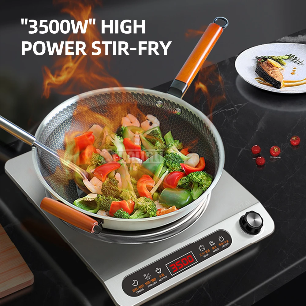 3500W 고출력 인덕션 쿠커 주방 쿡탑 오목형 통합 Estufa Eléctrica Cocinar