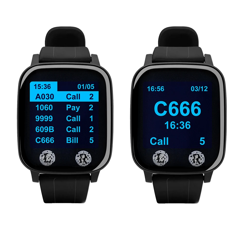 CATEL CTW08 مقاوم للماء ساعة معصم لاسلكية استقبال النداء لمطعم الاتصال مقهى فندق في الاهتزاز