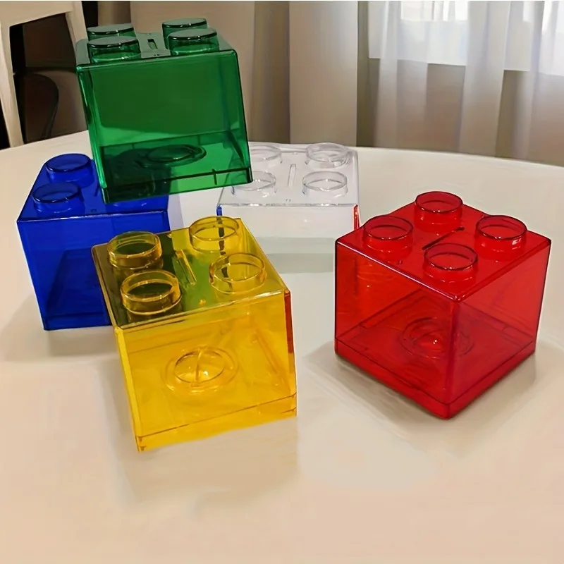 

1pc Building Block Shape Piggy Bank, Stackaable Money Saving Box, Cash Coin Can, Suitable Gift for New Year,Bedroom Home