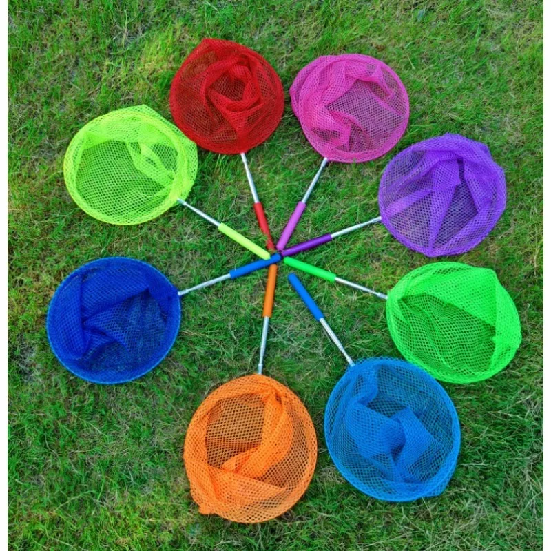 2pcs Stainless Steel Catch Fish Go Fish Folding Bucket Outdoor Toys Capture Insect Nets Copy The Internet Children Telescopi Net