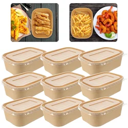 10 Sets Packed Lunch Box Takeout Containers Paper Bowls Pragmatic Food Frying Boxes Fruit Holding Fried Chicken Hot Dog Packing