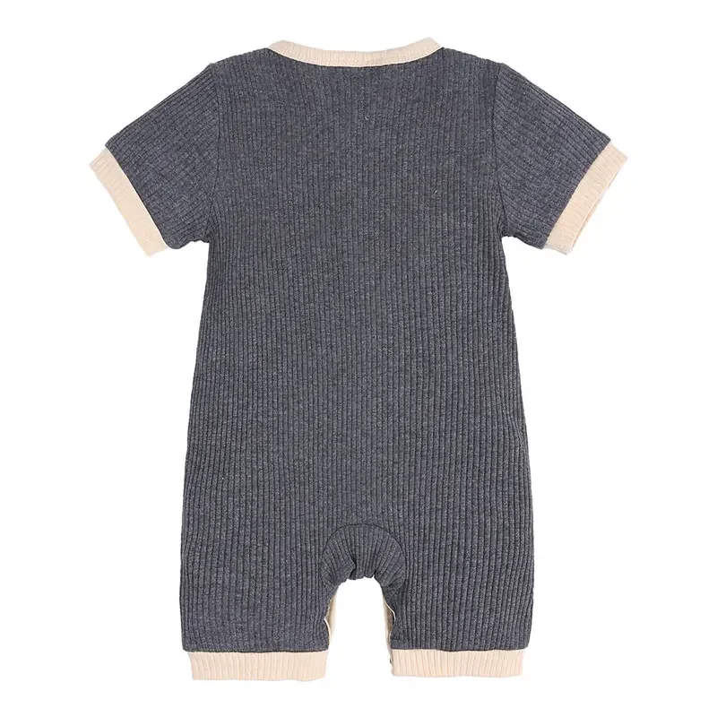 Fashion Solid Color Baby romper Summer Baby Boy Clothes Cotton Linen Short Sleeve Infant Romper Newborn Clothing 3-18 Months