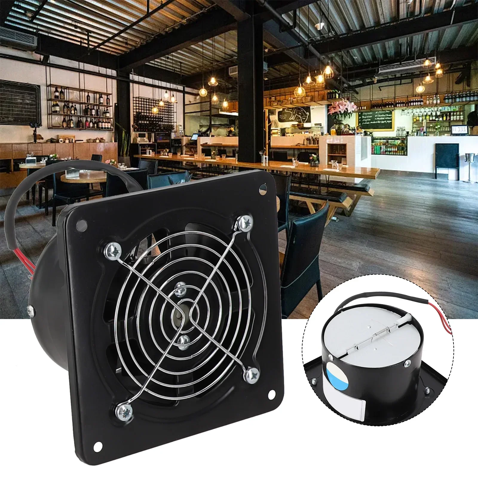 4inch Powerful Industrial Ventilation Extractor Metal Axial Exhaust Commercial Air Blower Fan For Kitchen Bedroom