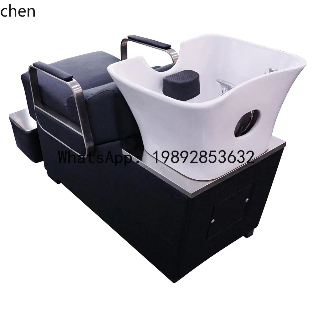 MR  hairdresser barber shop half lying flush bed ceramic basin hair salon hair care shampoo bed