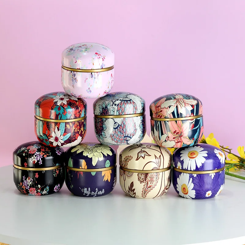 Tea Canister Jar Leaves Compact Storage Balms Seal Gifts Containers for Food Organizer Tea,Snack Herb Cosmetic with Seal Lid