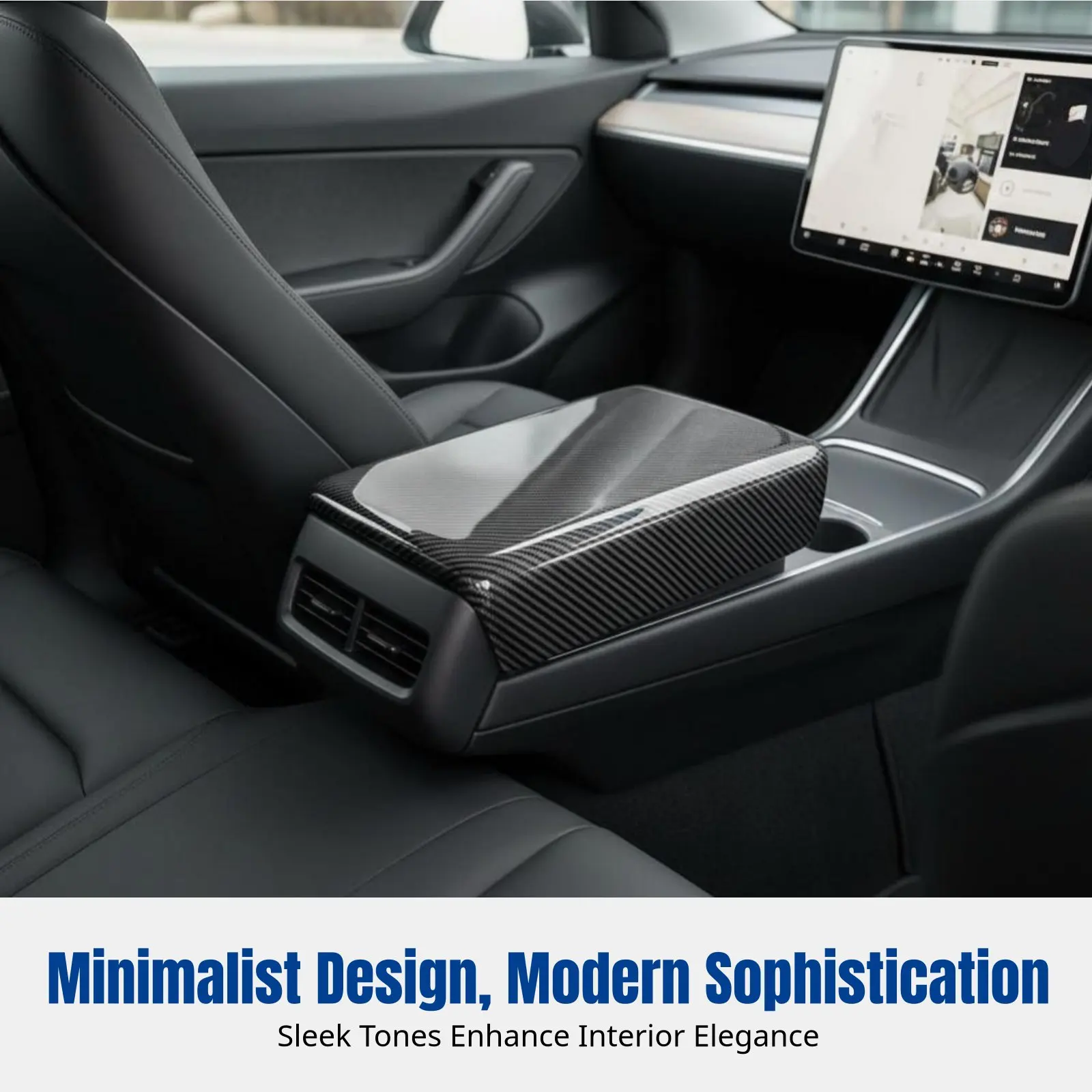 

Накладка на подлокотник, защита заднего воздуховода, для Tesla Model 3/Y, с узором под карбон, обновленная серия