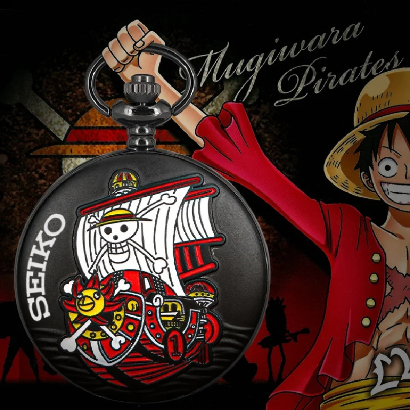 SEIKO Japan Famous Anime Quartz Movement Retro Pocket Watches Necklace Vintage Steampunk Pendant Clock Gift For Children student