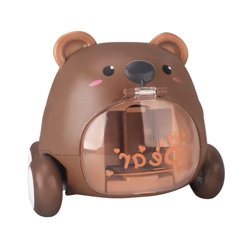 Traagheidsaangedreven mini-auto voor kinderen Schattig beerontwerp Educatief pull-back voertuig Leuke cartoon rit op speelgoed voor kinderen