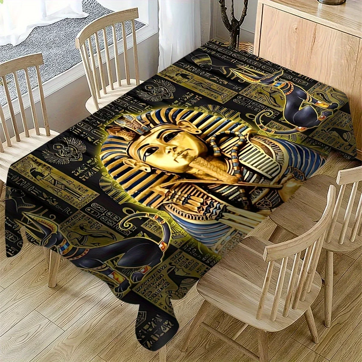 1 piece of exploration of ancient Egypt! Tutankhamun mask tablecloth, decorating the mysterious dining tablezyc