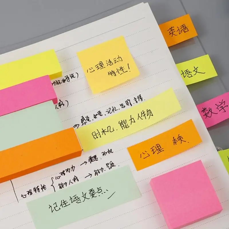 Notes Index Tabs Page Markers, File Tabs Book Markers, Bright Color Page Index Sticker, Writeable Labels Sticker