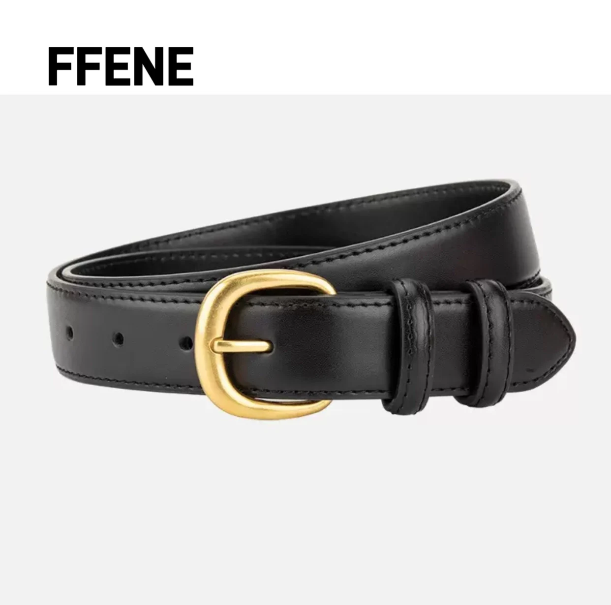 

Leather belt for women, high-end feeling, paired with straight-leg jeans, luxurious, versatile, high-end feeling simple belt