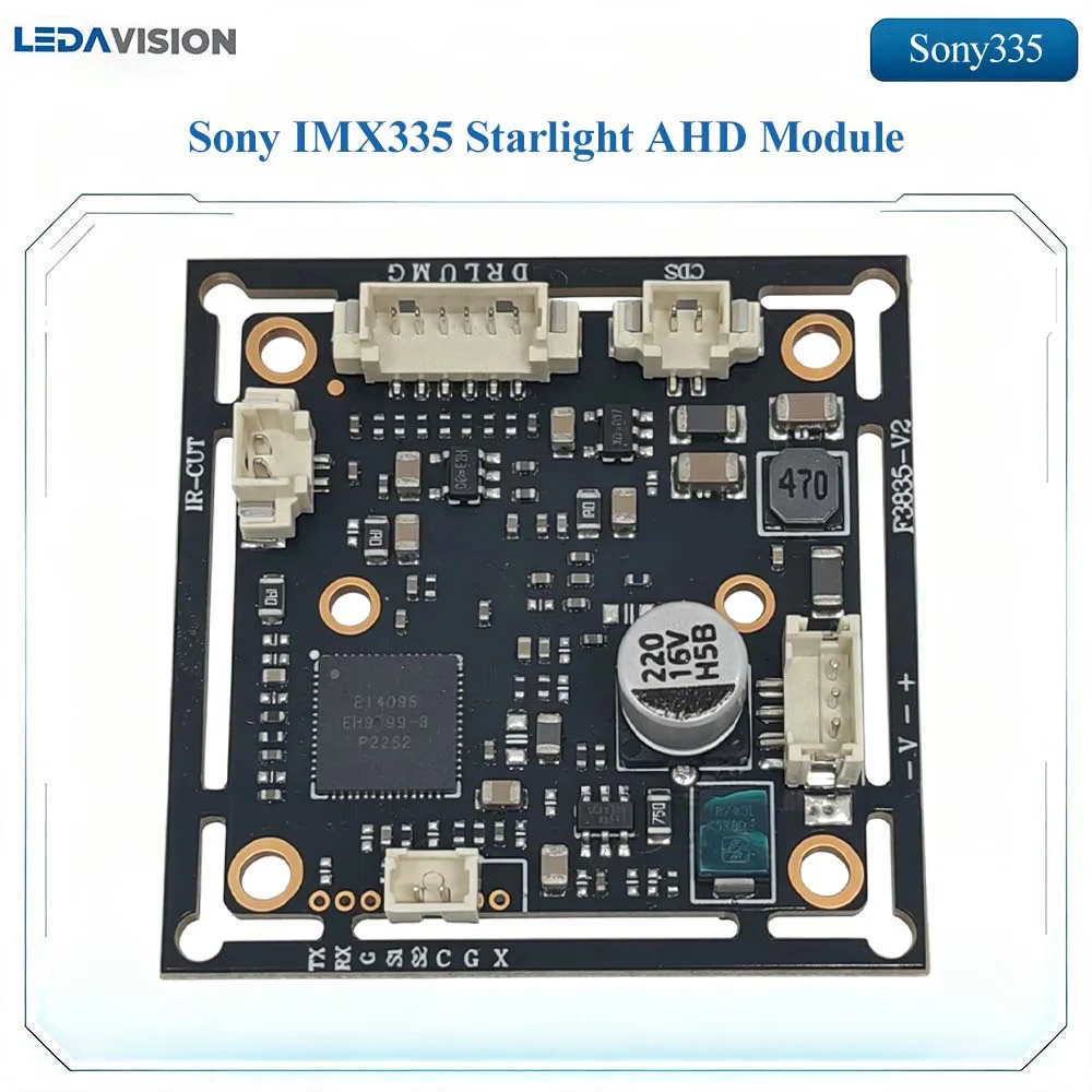 5MP AHD Camera Module Sony IMX335 Starlight CMOS Sensor Warm & IR Light PCB Board for CCTV Surveillance 38*38mm