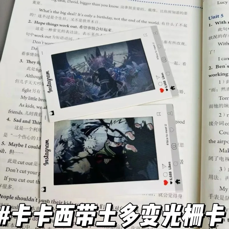 

Creative Naruto Grating Cards Kakashi Obito Uchiha Anime Action Figure Cartoon Bookmark Backpack Decoration Cute Goods Toy Gifts