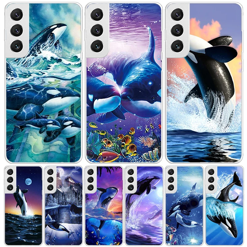 Sea Orcinus Orca Phone Case For Samsung Galaxy S25 S24 S23 S22 S21 FE S20 Ultra S10 Plus Art Customized Coque Capa S24 S23 S22 S