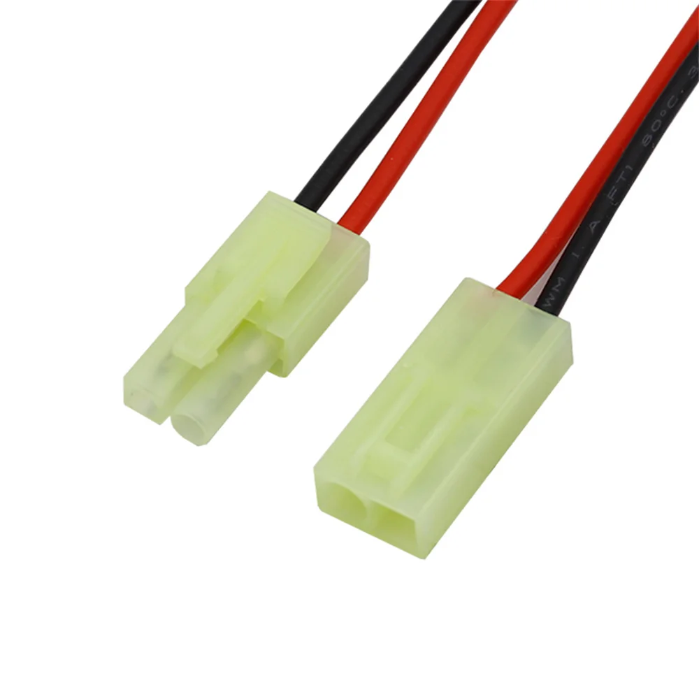 2 x Pair RC Male + Female Mini Battery Connector Plug to Connector 18awg HX45006 Tamiya Plug Connector Pitch 4.5mm