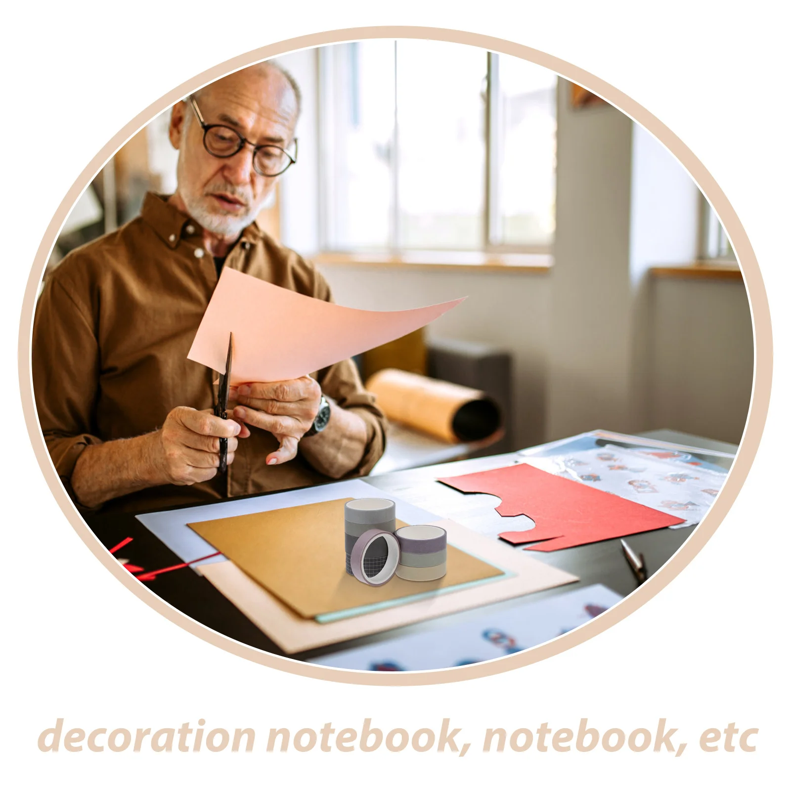 8 Rolls Solid Color Washi Tape High Adhesion Tearable for DIY Journaling Scrapbooking Wrapping Decorative Paper Tapes