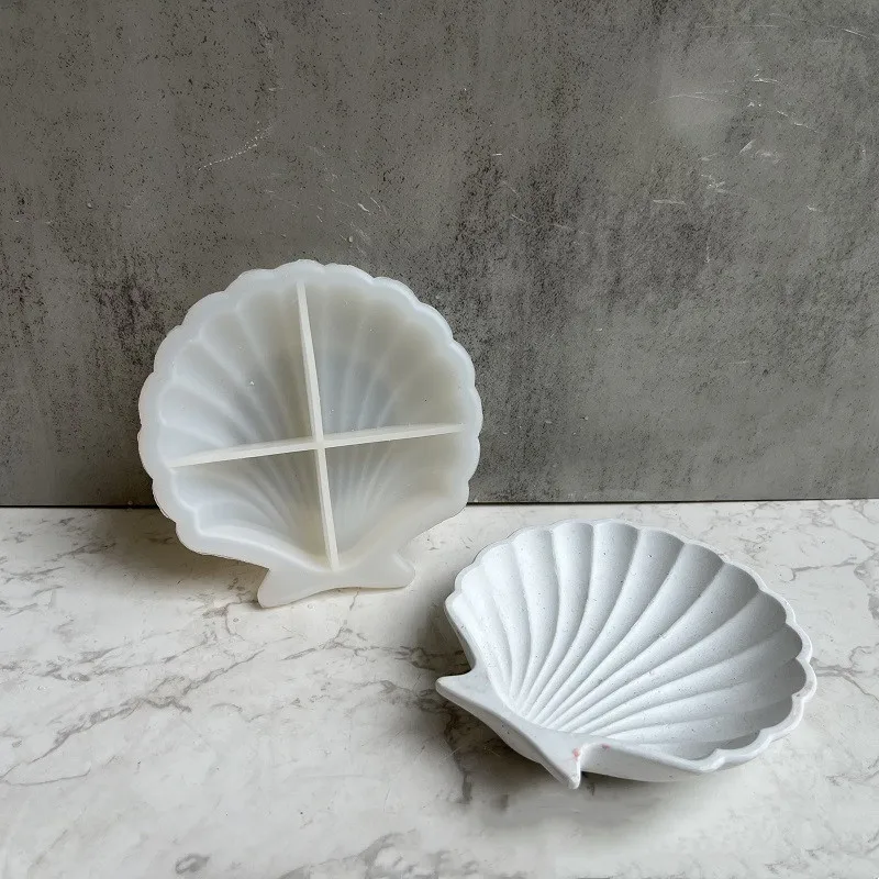 Shell Tray Silicone Mold Plate Tray Gypsum Concrete Mold Handmade Diy Epoxy Resin Molds Jewelry Storage Box Soap Dish Mould