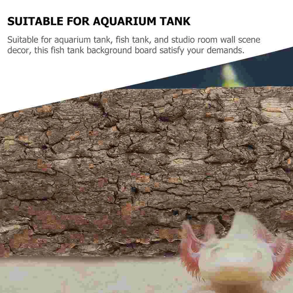 Pet Fish Tank Landscaping Reptile Terrarium Bark Background Animal Boards Frog Accessories for Container Aquarium