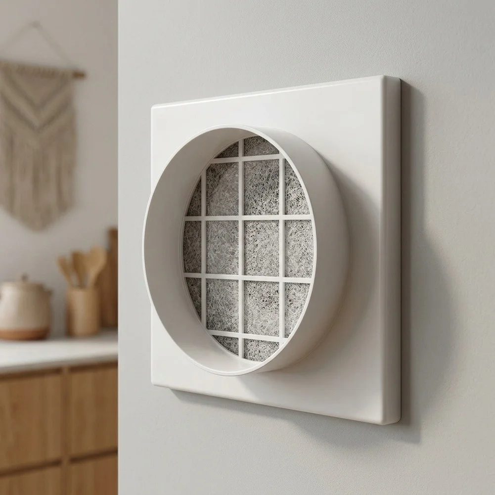 HEPA Air Filter for Duct Systems 15x15x10cm ABS Construction Long Lasting Filtration for Homes Offices and Shops