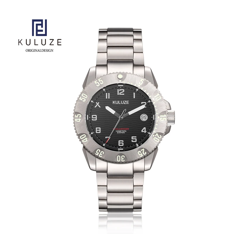 KULUZE Brand New Men Titanium Watch Sapphire Crystal Japanese Machinery Movement 100m Waterproof Sports Watches for Men