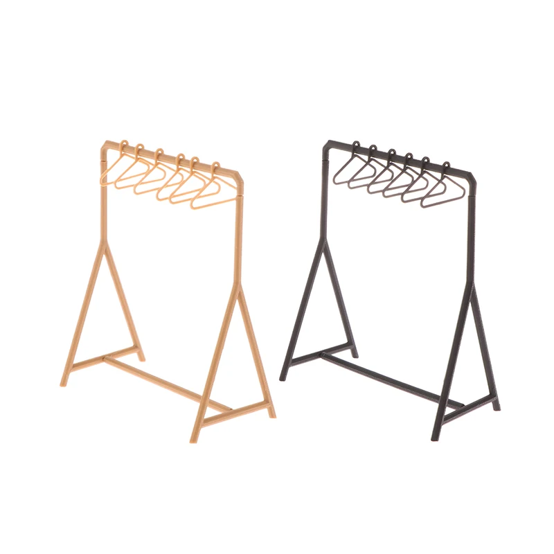 1/12 Clothes Rack Garment Organizer Hangers Set Dollhouse Mini Furniture Decoration Dolls House Accessories