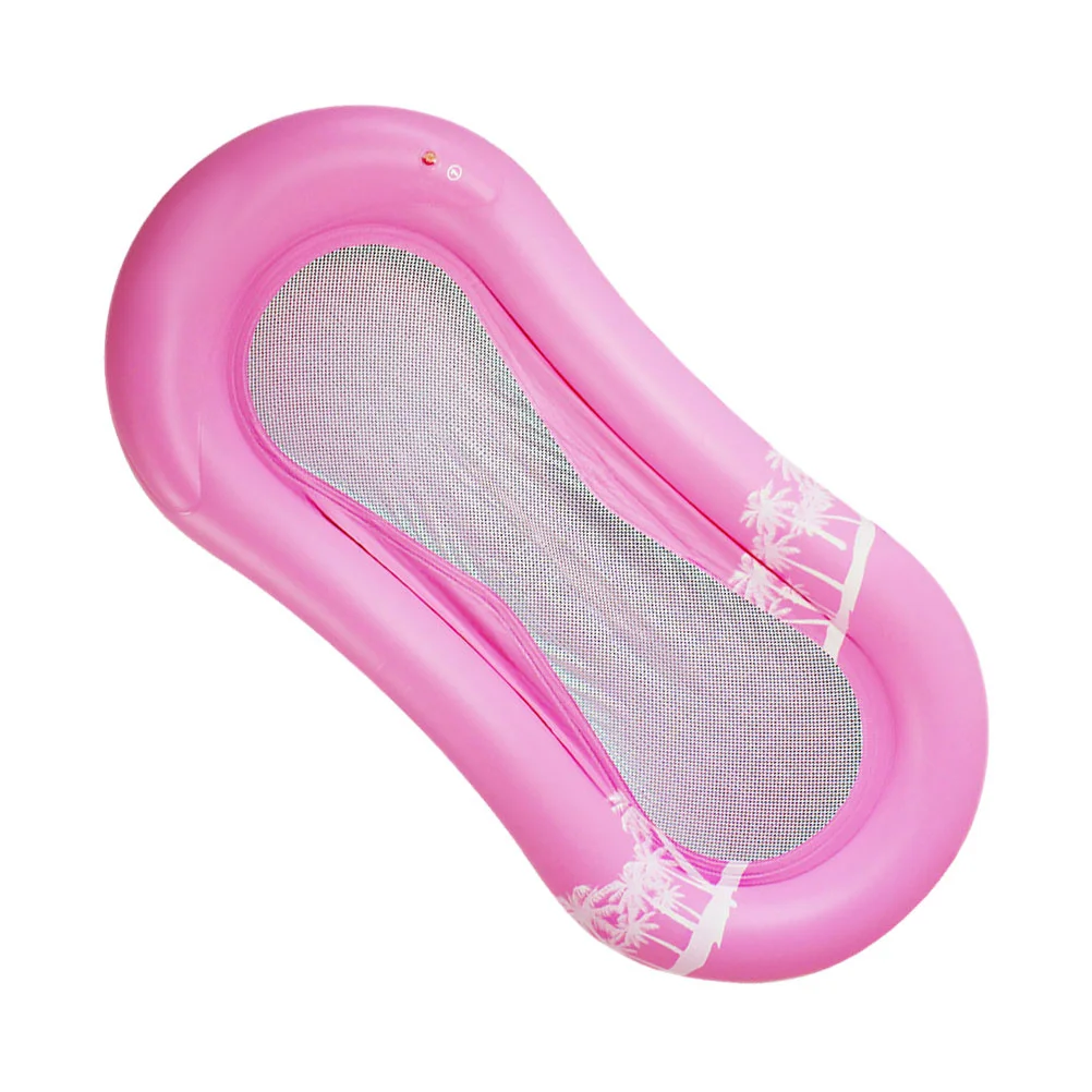 

Floating Inflatable Swim Ring Pink Thick PVC Tear Resistant Lightweight Portable Pool Deck Chair Adults Floating Recliner