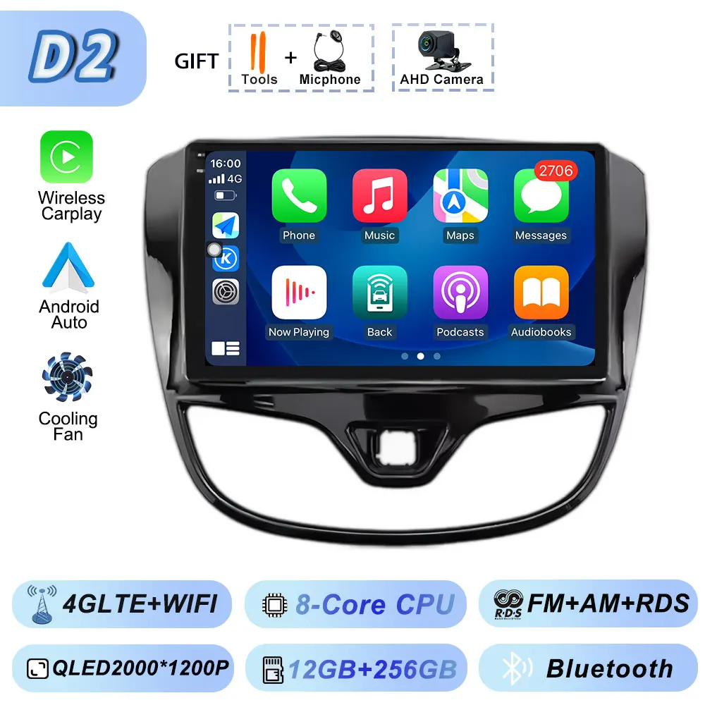 Bluetooth Dsp Fan Autoradio voor Opel Karl VinFast Fadil 2017-2020 Multimedia WiFi Android Auto GPS Navigatie Draadloze Carplay