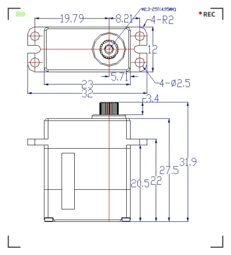 Servo sterzo Rc ad alta velocità 0,059Sec 180 gradi 11Kg per auto cingolata Rc 1/24 Axial Scx24 Hpi Racing Kyosho Tamiya modello Scx10